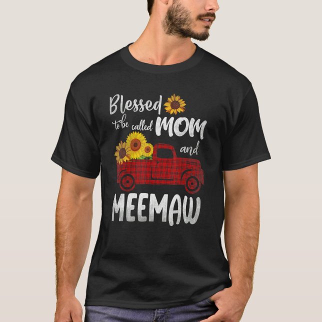 Camiseta Abençoado Seja Chamado Mãe E Melão, Girassol Gato (Frente)