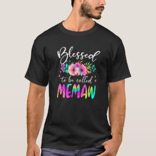 Camiseta Abençoado Seja Chamado Mãe E Memaw Floral Tie Dye 