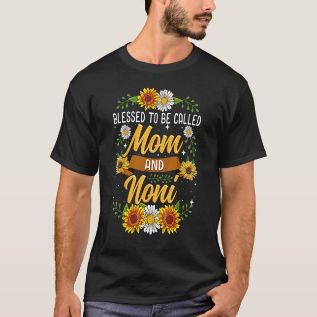 Camiseta Abençoado Seja Chamado Mãe E Noni Sunflower Co (Frente)