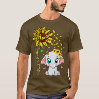 Camiseta Abençoado Seja Chamado Mãe Elefante De Girassol