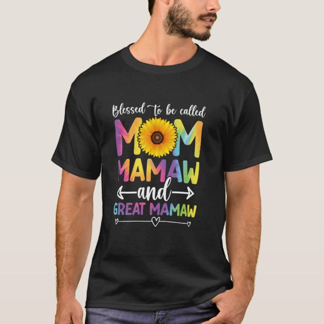 Camiseta Abençoado Seja Chamado Mãe Mamaw E Excelente Mamaw (Frente)
