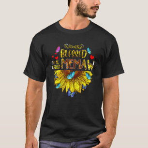 Camiseta Abençoado Seja Chamado Memaw Sunflower Dia de as m