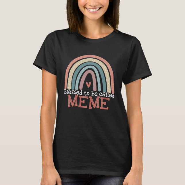 Camiseta Abençoado Seja Chamado Meme Boho Dia de as mães Ar (Frente)