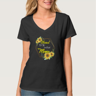 Camiseta Abençoado seja chamado Momo Sunflower Mães