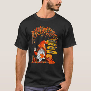 Camiseta Abençoado Seja Chamado Nanny Gnomo Fall Autumn Obr