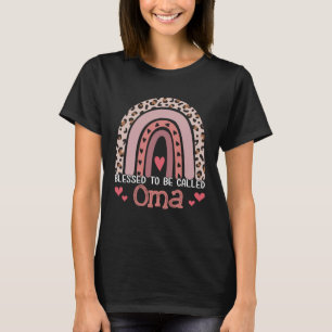 Camiseta Abençoado Seja Chamado Oma Rainbow Leopard Print M