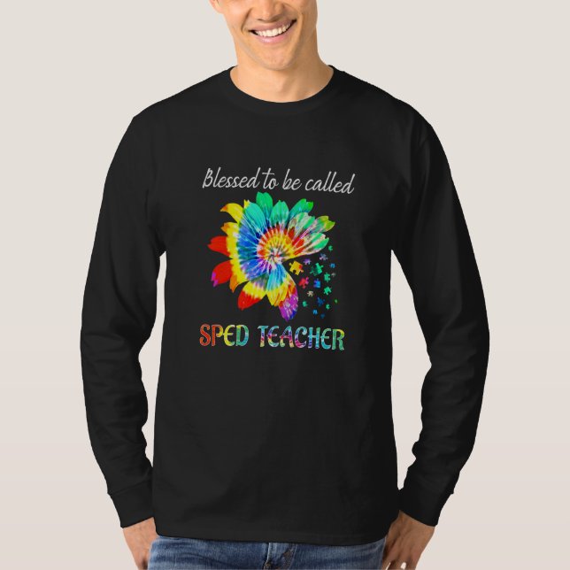 Camiseta Abençoado Seja Chamado Professor Amarrado Tie Dye  (Frente)