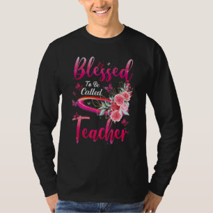 Camiseta Abençoado Seja Chamado Professor Butterfly Flower 