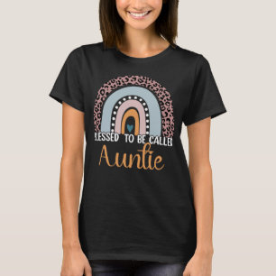 Camiseta Abençoado Seja Chamado Tia Rainbow Leopard Cute M