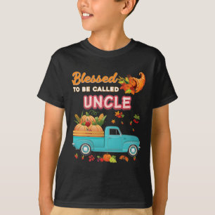 Camiseta Abençoado Seja Chamado Tio Pumpkin Truck Graças