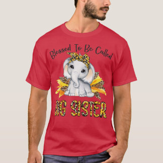 Camiseta Abençoado Ser Chamado De Elefante De Girassol Irmã