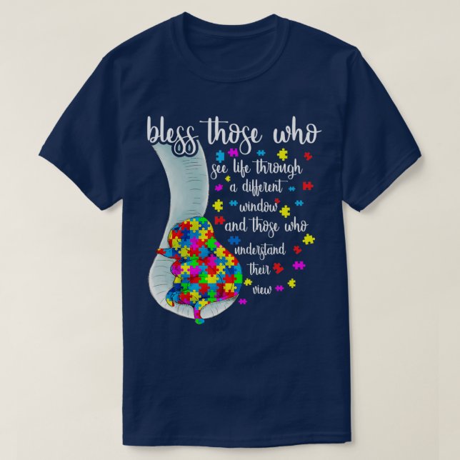 Camiseta Abençoe Aqueles Que Veem A Vida Através De Uma Jan (Frente do Design)