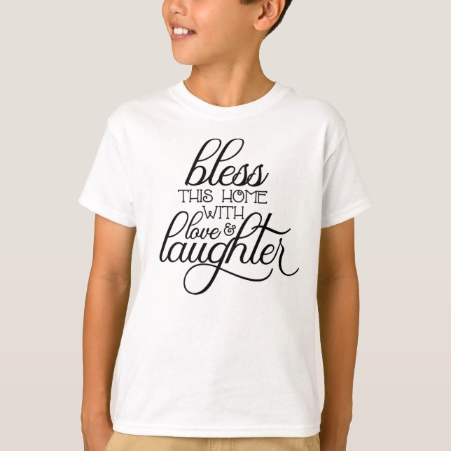 Camiseta Abençoe esta casa com amor e riso-54097 (Frente)