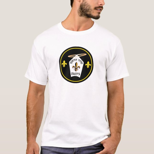 Camiseta Abençoe-o emblema dos meninos (Frente)