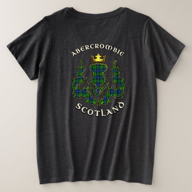 Camiseta Abercrombie Clan Badge & Tartan Crowned Thistle (Verso do Design)
