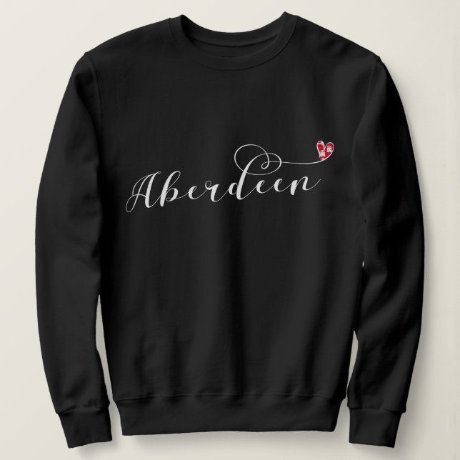 Camiseta Aberdeen Flag Heart, Aberdonian (Frente do Design)
