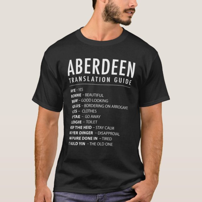 Camiseta Aberdeen Scottish Slang Translation Guide & Scotla (Frente)