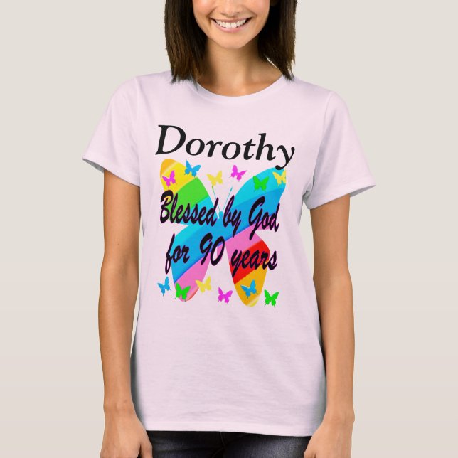 CAMISETA ABERTO POR DEUS 90 DE ANIVERSÁRIO PERSONALIZADO (Frente)