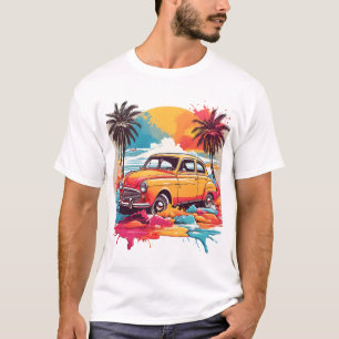 Camiseta Abertura da parte traseira: Designs de Carro vinta