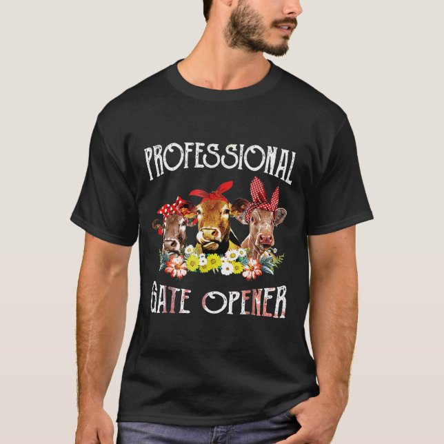 Camiseta Abertura De Portas Profissionais Para Vacas Engraç (Frente)