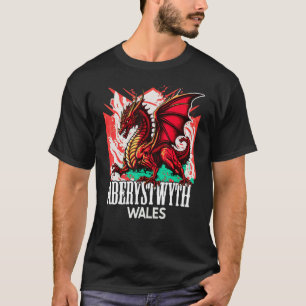 Camiseta Aberystwyth Wales Welsh Flag Y Ddraig Goch Dragon