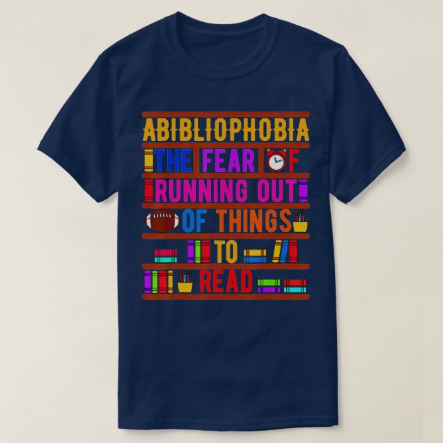 Camiseta Abibliofobia Bibliomania Medo Ler Bo Bibliófilo (Frente do Design)