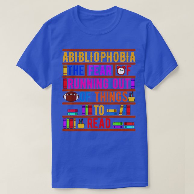 Camiseta Abibliofobia Bibliomania Medo Ler Bo Bibliófilo (Frente do Design)