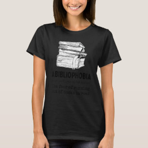 Camiseta Abibliofobia — Livro de Definição Lendo Caderno 3