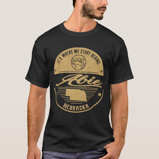 Camiseta Abie Nebraska É onde minha história começa (Frente)