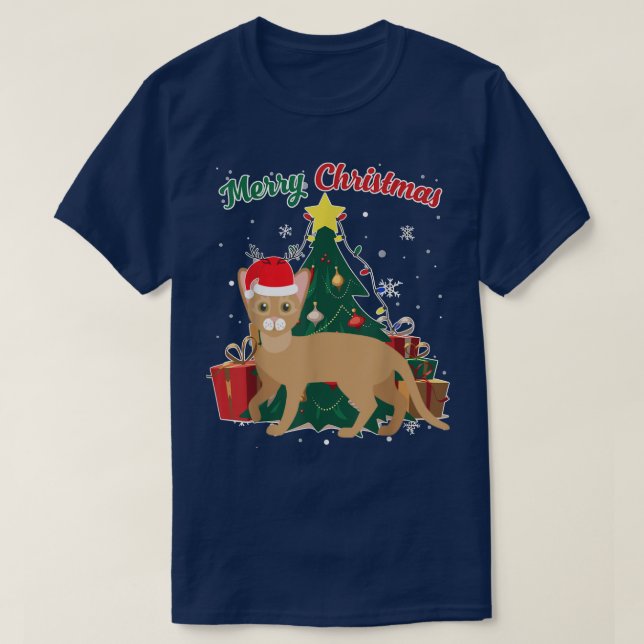 Camiseta Abissínia Árvore de Natal Flocos de Neve Xmas Pré (Frente do Design)
