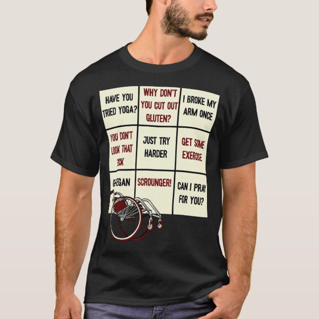 Camiseta Ableism Bingo Disability Humor Para Pessoas Com De (Frente)