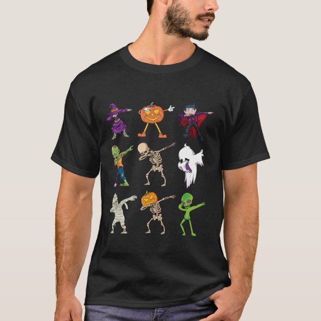 Camiseta Abobando Abóbora de Halloween Esqueleto Zumbi Assu (Frente)