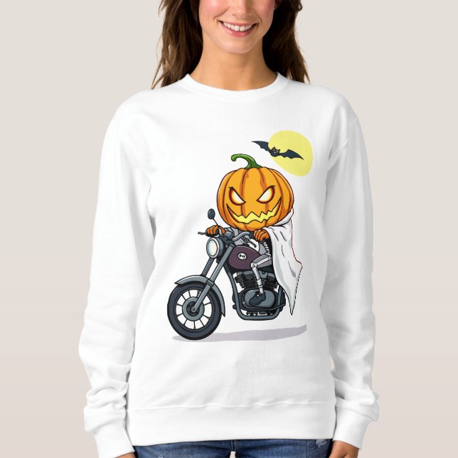 Camiseta Abóbora anda de motocicleta (Frente)