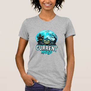 Camiseta Abóbora Assombrada do Humor Atual do Halloween
