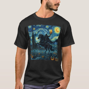 Camiseta Abóbora Assustadora Cavaleiro Sem Cabeça Halloween