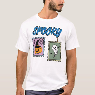 Camiseta Abóbora assustadora de Halloween e selos vintage d