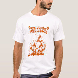 Camiseta abóbora assustadora Halloween fantasma fofo