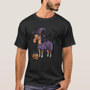 Camiseta Abóbora Assustadora Morcego Bruxa Cavalo Halloween