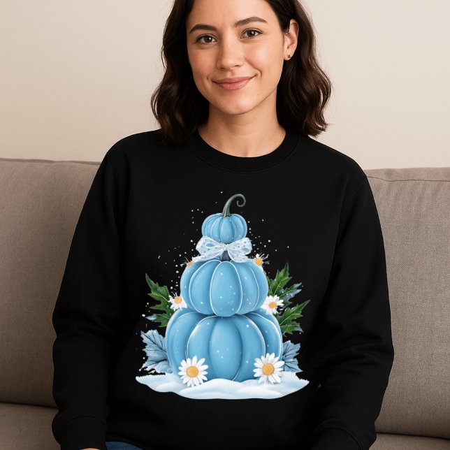 Camiseta Abóbora azul-branca cozinhando sazonal (Criador carregado)