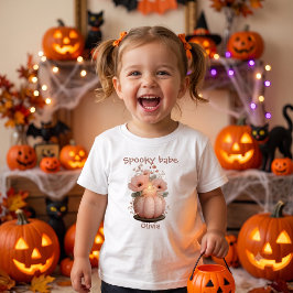Camiseta Abóbora Bebê Assustadora para Meninas