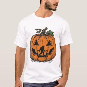 Camiseta Abóbora Bigfoot Vintage Design de Vetor de Hallowe