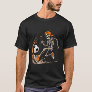 Camiseta Abóbora Cabeça de Esqueleto Jogador de Futebol Div