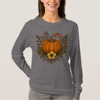 Camiseta Abóbora Cogumelo e Mariposa Caveira | Dark Cottage