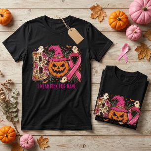 Camiseta Abóbora com Laço Rosa de Halloween - Conscientizaç