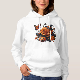 Camiseta Abóbora de Chapéu de Bruxa Rosa Laranja de Hallowe