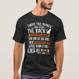 Camiseta Abóbora de Gato Preto Assustador do Halloween Vint