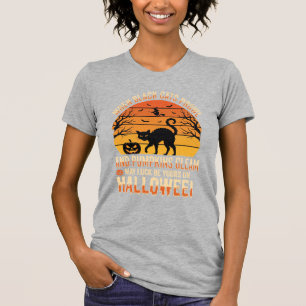 Camiseta Abóbora de Gato Preto Desenho Vetorial de Hallowee