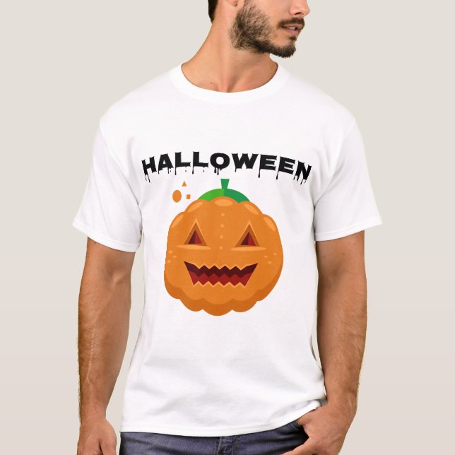 Camiseta abóbora de halloween (Frente)
