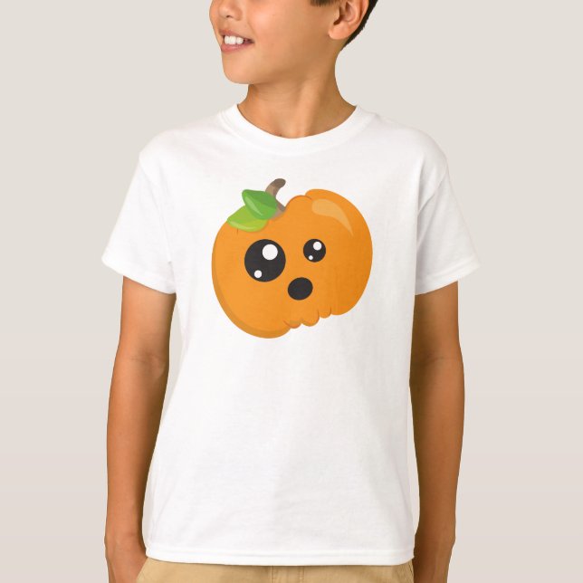 Camiseta Abóbora De Halloween, Abóbora De Laranja, Truque O (Frente)