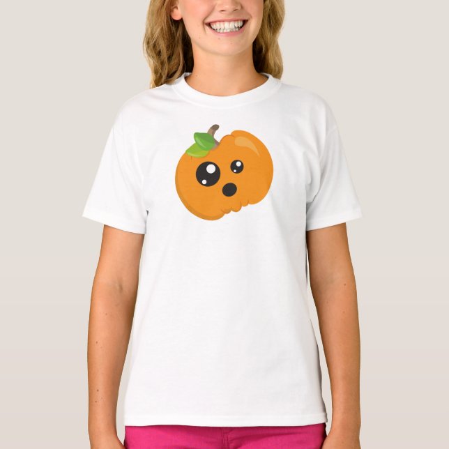 Camiseta Abóbora De Halloween, Abóbora De Laranja, Truque O (Frente)